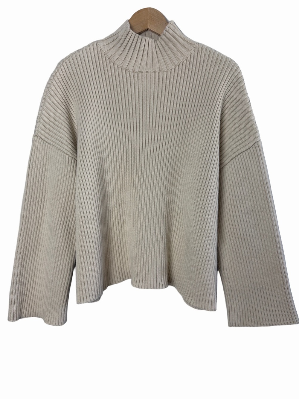 Modern Citizen Mock Neck Ribbed Chunky Heavy Knit Sweater Relaxed Oversized Med